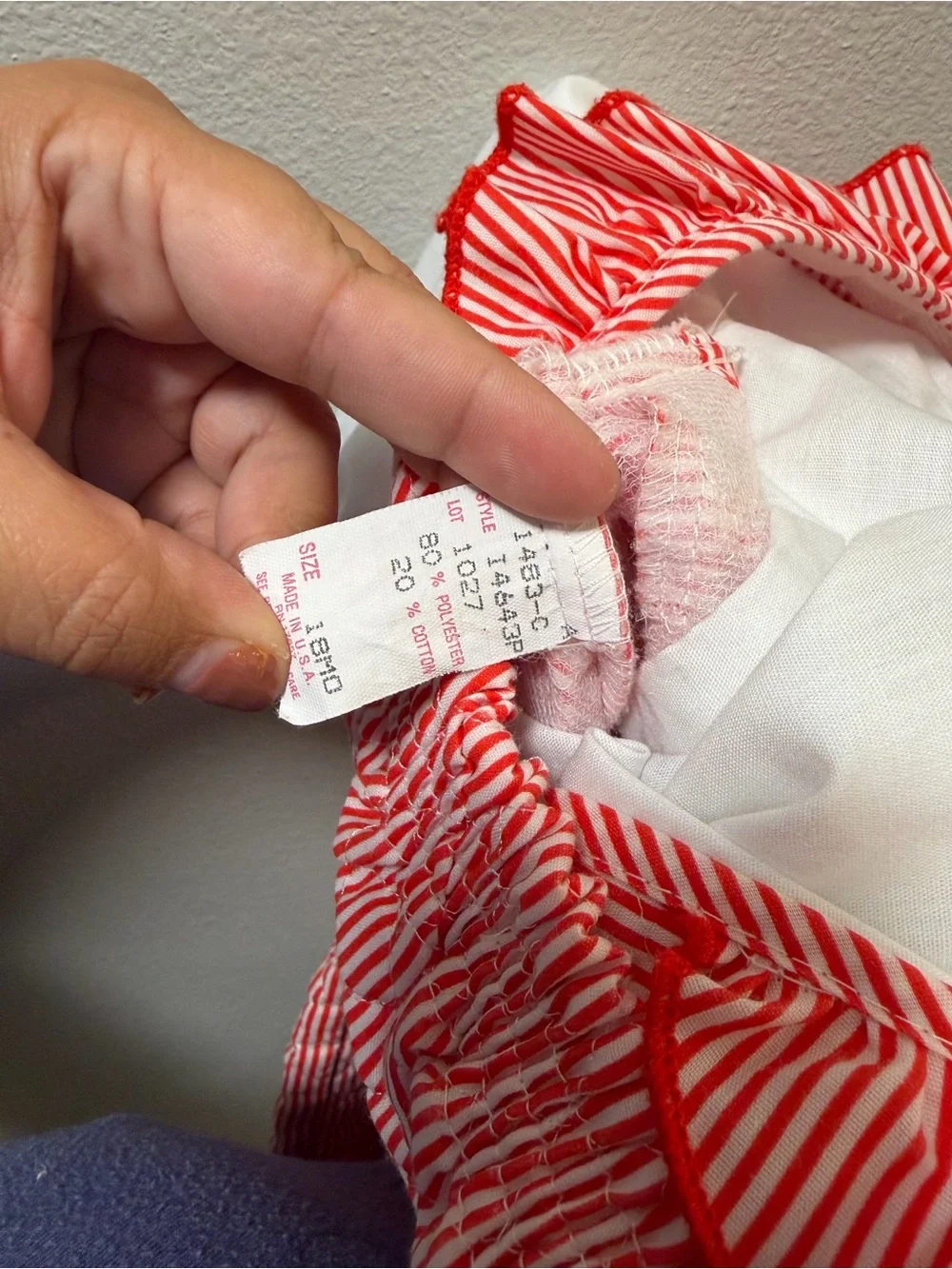 Vintage 80s Handstands Quilted Candy Stripe Ruffle Romper Set - 18 Months USA